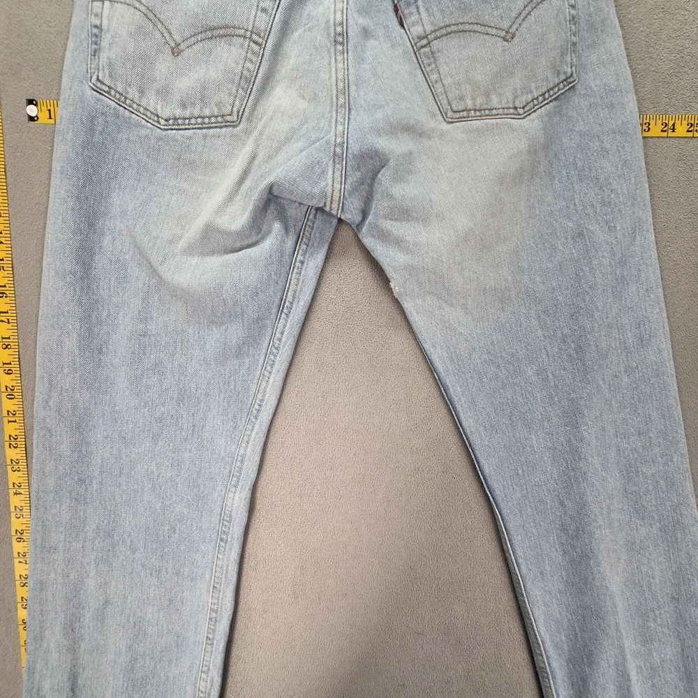 VTG Levis 501 Jeans Mens Light Wash Blue Straight Button Fly Fits 30x29